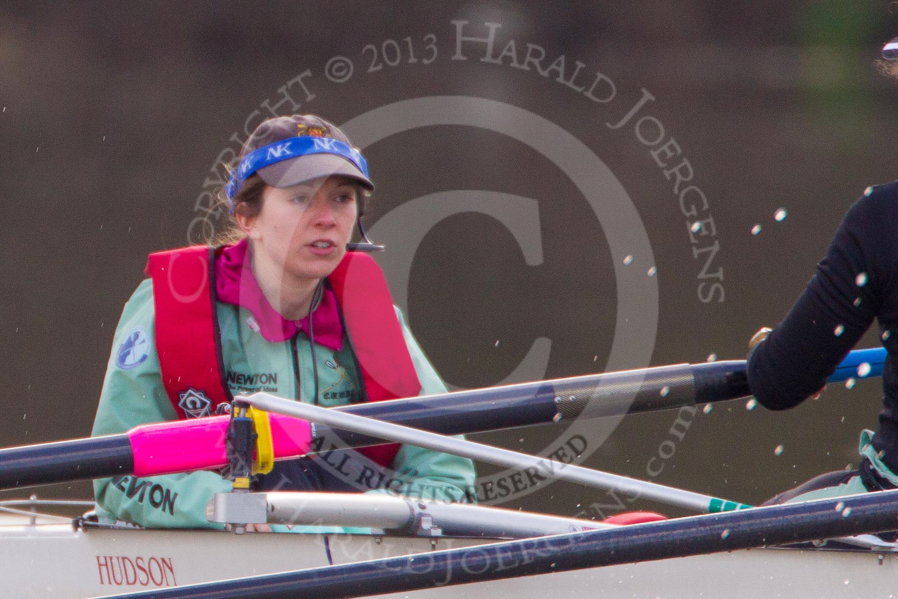 The Boat Race season 2013 - CUWBC training: In the CUWBC Blue Boat cox Esther Momcilovic..
River Thames near Remenham,
Henley-on-Thames,
Oxfordshire,
United Kingdom,
on 19 March 2013 at 16:00, image #79