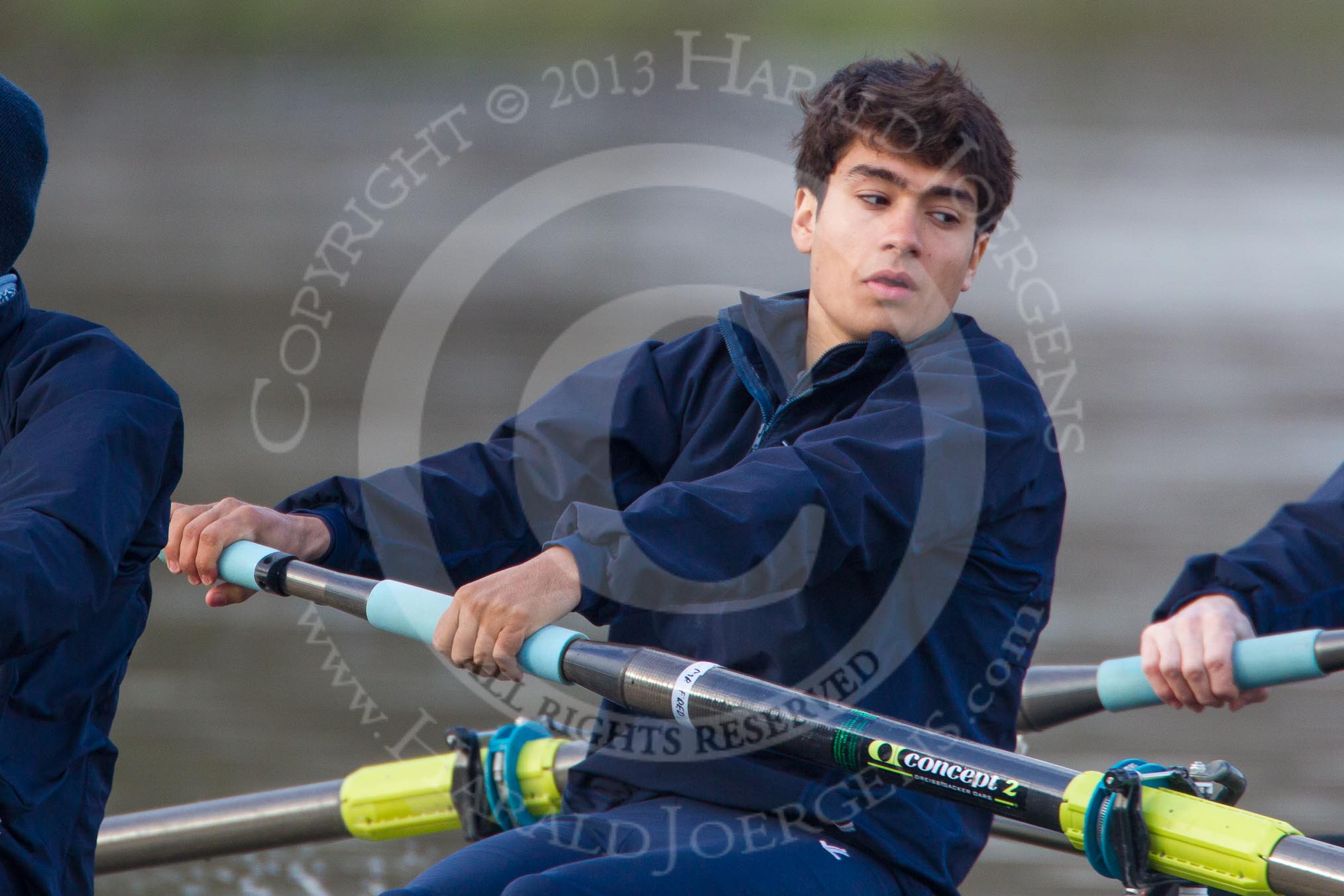 The Boat Race season 2013 - CUWBC training: The OULRC boat -  4 seat Frederick Foster..
River Thames near Remenham,
Henley-on-Thames,
Oxfordshire,
United Kingdom,
on 19 March 2013 at 16:03, image #100