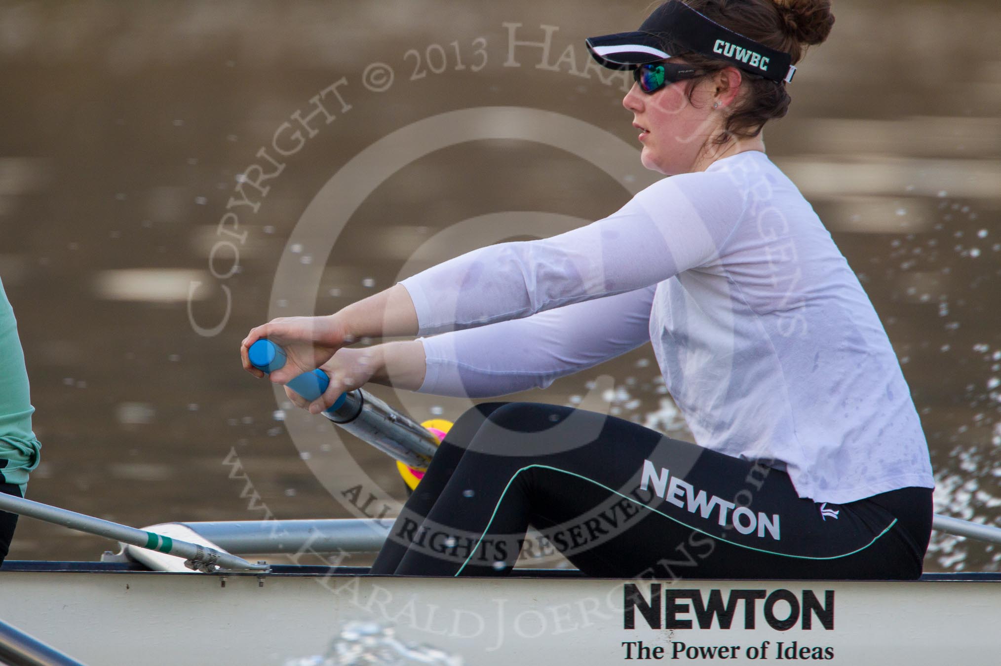 The Boat Race season 2013 - CUWBC training: The CUWBC Blue Boat - 3 seat Melissa Wilson..
River Thames near Remenham,
Henley-on-Thames,
Oxfordshire,
United Kingdom,
on 19 March 2013 at 16:30, image #152