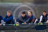 The Boat Race season 2013 - CUWBC training: The OULRC boat - 5 seat Jasper Warner, 4 Frederick Foster, 3 Keir Macdonald and2 Benjamin Bronselaer..
River Thames near Remenham,
Henley-on-Thames,
Oxfordshire,
United Kingdom,
on 19 March 2013 at 16:29, image #138