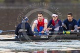The Boat Race season 2013 - CUWBC training: The OULRC boat - cox Christian Proctor, stroke Max Dillon, 7 Andrew Sayce and 6 Benjamin Walpole..
River Thames near Remenham,
Henley-on-Thames,
Oxfordshire,
United Kingdom,
on 19 March 2013 at 16:29, image #141