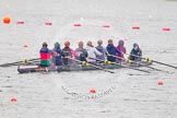 Intercollegiate Women's Race 2013: Downing College, Cambridge, with Katia Smith at bow, 2 Philippa Buckley, 3 Zara Goozee, 4 Bridey Addison-Child, 5 Josie Hughes, 6 Abi Dunn, 7 Laura-Jane Taylor, stroke Jennifer Joule and cox Ruth Wood.