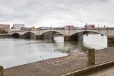 The Boat Race 2013: Putney Bridge, with the River Thames at low tide, hours before the start of the 2013 Boat Race..
Putney,
London SW15,

United Kingdom,
on 31 March 2013 at 11:25, image #17