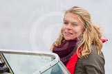 The Boat Race 2013: International rower, World Champion, and Olympic Champion Anna Watkins MBE on board of the BBC Sport boat as one of the rowing experts with commentator Clare Balding..
Putney,
London SW15,

United Kingdom,
on 31 March 2013 at 16:16, image #230