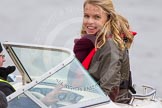 The Boat Race 2013: International rower, World Champion, and Olympic Champion Anna Watkins MBE on board of the BBC Sport boat as one of the rowing experts with commentator Clare Balding..
Putney,
London SW15,

United Kingdom,
on 31 March 2013 at 16:17, image #231