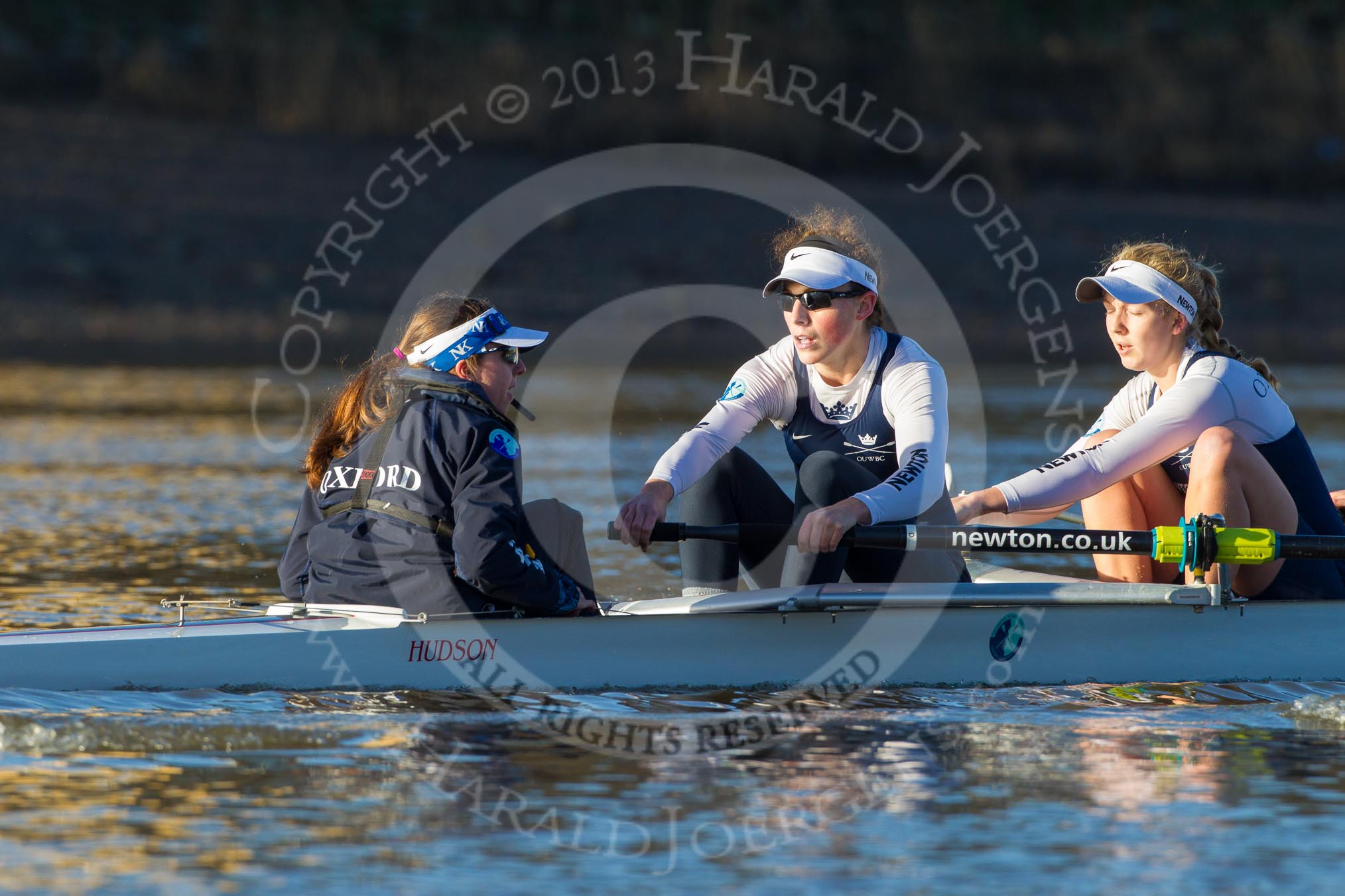 The Boat Race season 2014 - Women's Trial VIIIs (OUWBC, Oxford): Cleopatra: Cox Olivia Cleary, Stroke Laura Savarese, 7 Amber de Vere..
River Thames between Putney Bridge and Mortlake,
London SW15,

United Kingdom,
on 19 December 2013 at 12:47, image #101