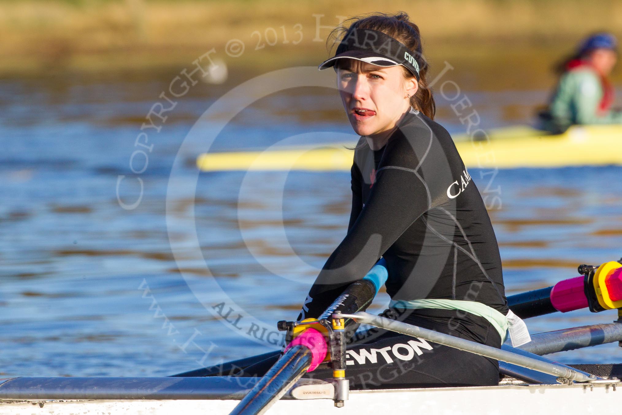 The Boat Race season 2014 - Women's Trial VIIIs(CUWBC, Cambridge): Wink Wink:  5 Caroline Reid..
River Thames between Putney Bridge and Mortlake,
London SW15,

United Kingdom,
on 19 December 2013 at 13:47, image #263