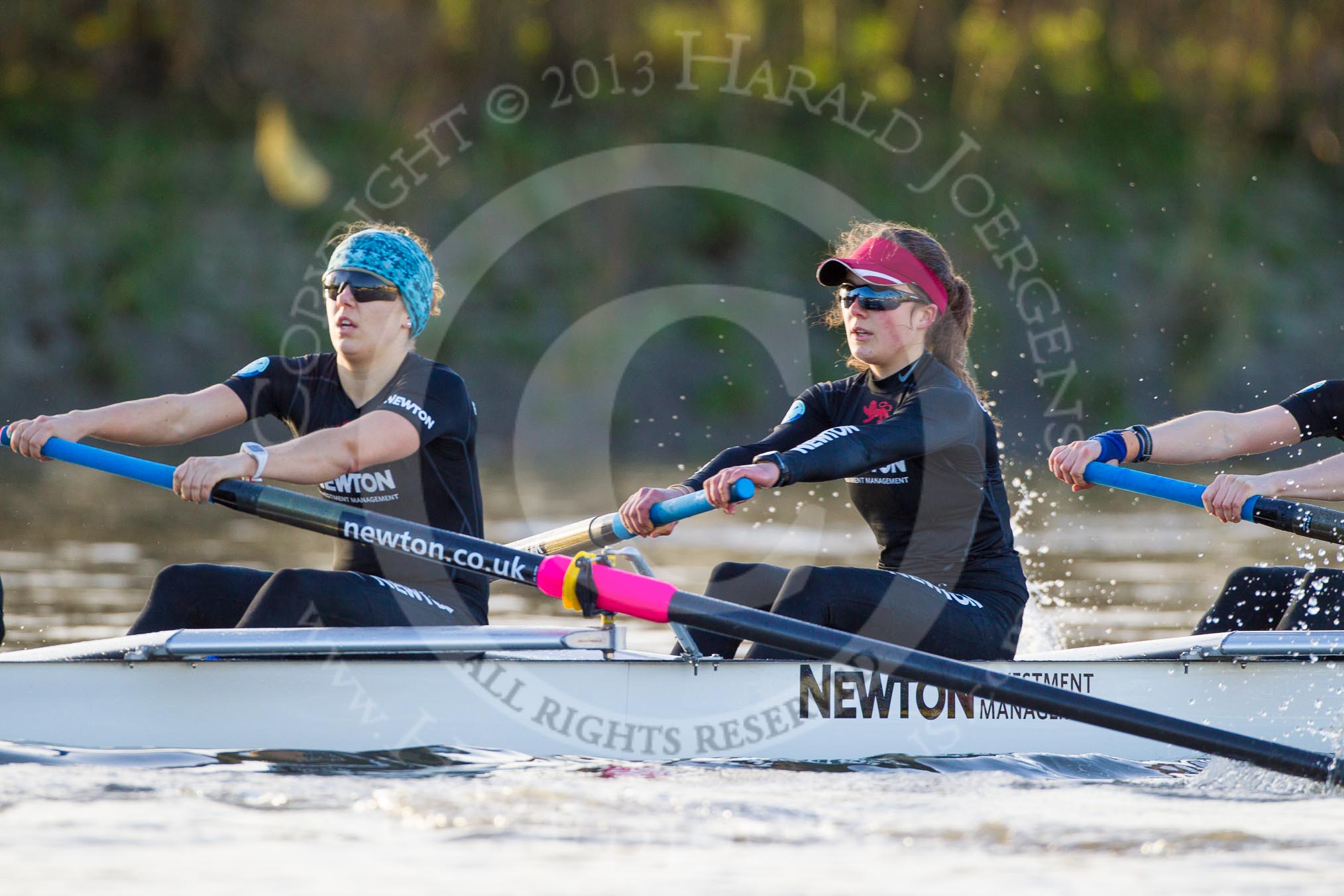The Boat Race season 2014 - Women's Trial VIIIs(CUWBC, Cambridge): Wink Wink: 7 Jilly Tovey, 6 Fiona Macklin..
River Thames between Putney Bridge and Mortlake,
London SW15,

United Kingdom,
on 19 December 2013 at 14:10, image #410