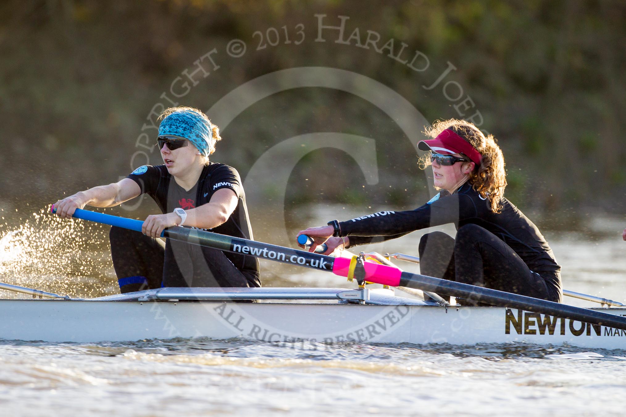 The Boat Race season 2014 - Women's Trial VIIIs(CUWBC, Cambridge): Wink Wink: 7 Jilly Tovey, 6 Fiona Macklin..
River Thames between Putney Bridge and Mortlake,
London SW15,

United Kingdom,
on 19 December 2013 at 14:13, image #427