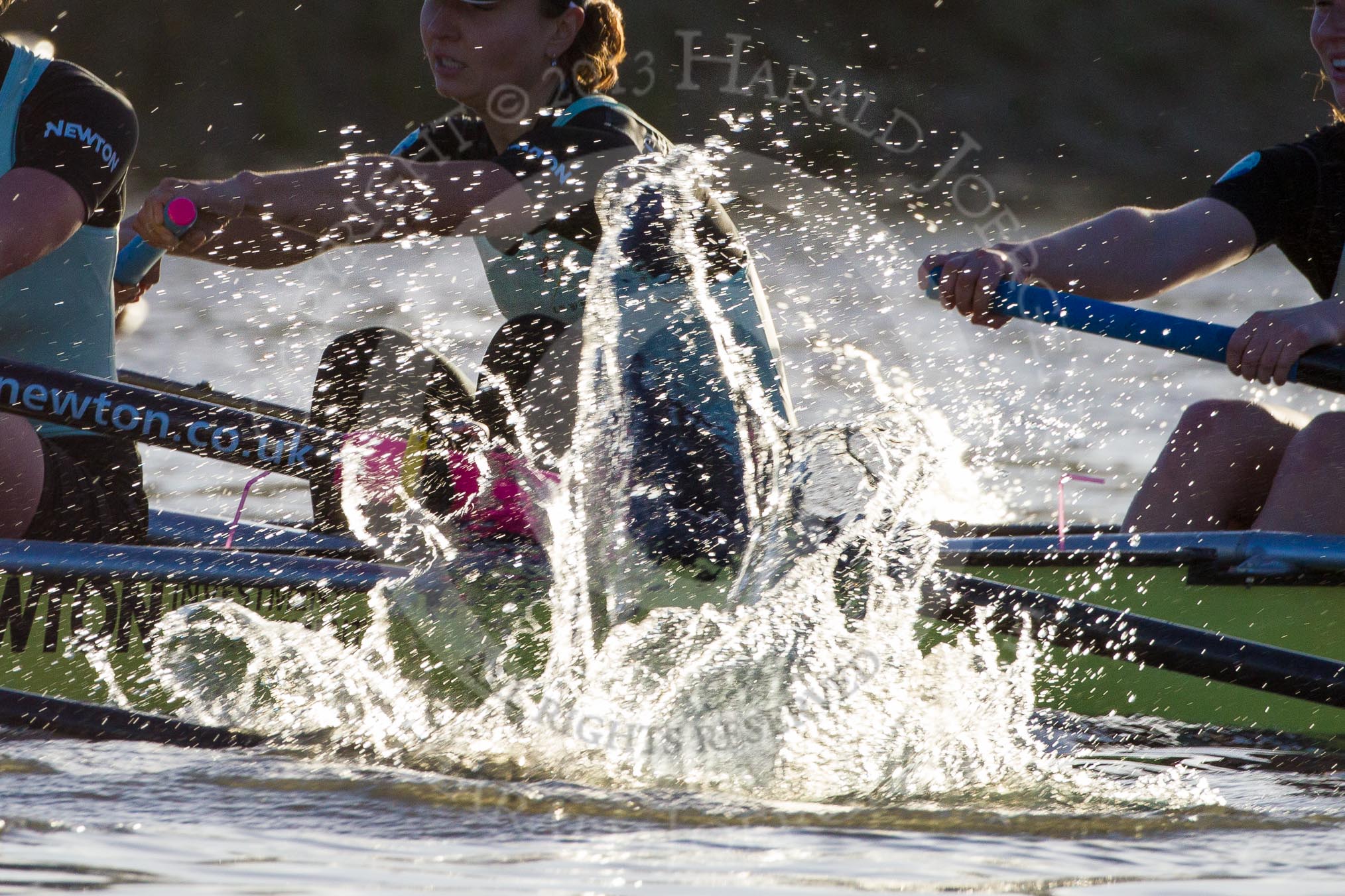 The Boat Race season 2014 - Women's Trial VIIIs(CUWBC, Cambridge): Nudge Nudge: 5 Valentina Futoryanova..
River Thames between Putney Bridge and Mortlake,
London SW15,

United Kingdom,
on 19 December 2013 at 14:13, image #429