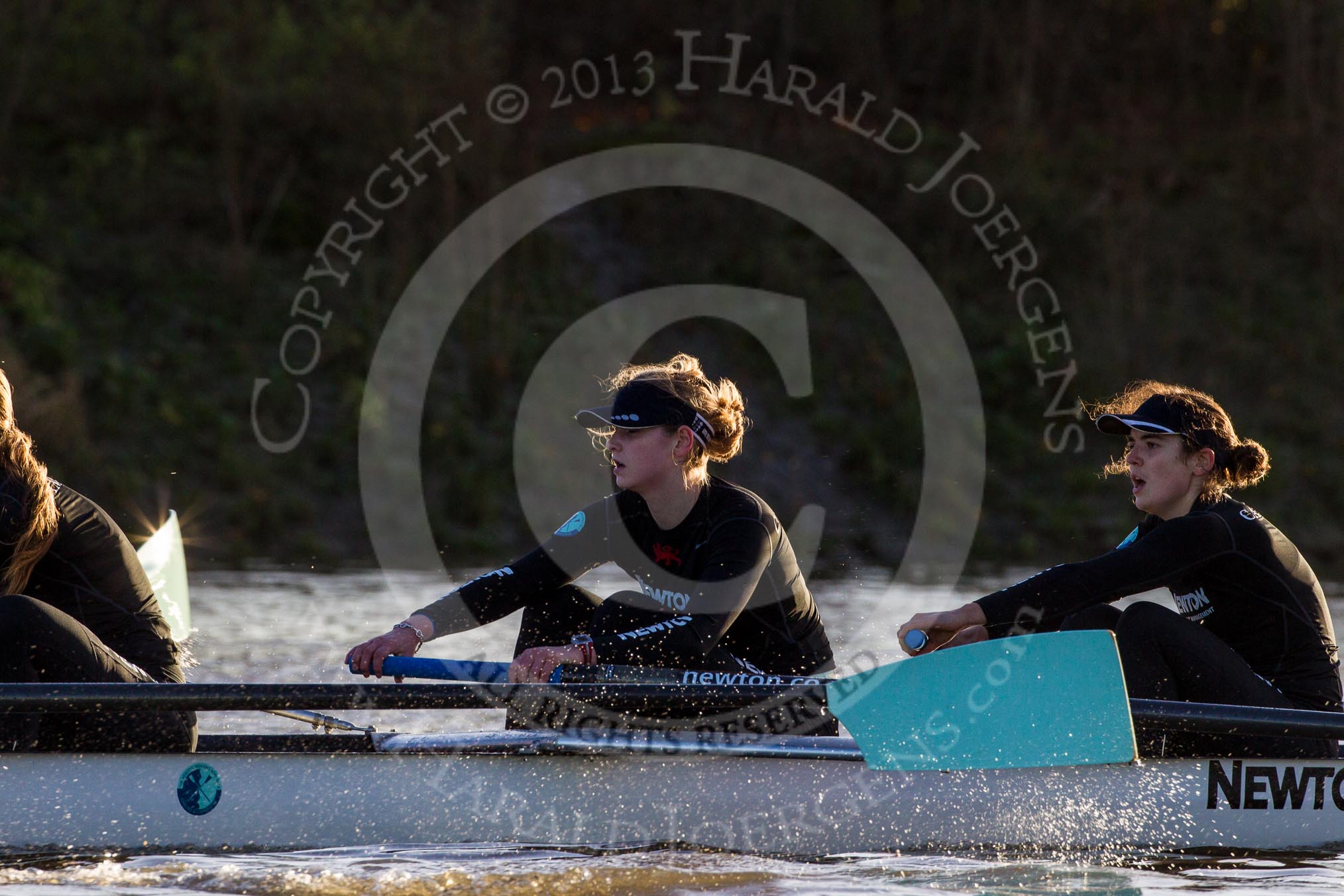 The Boat Race season 2014 - Women's Trial VIIIs(CUWBC, Cambridge): Wink Wink: 3 Hannah Roberts, 2 Sarah Crowther..
River Thames between Putney Bridge and Mortlake,
London SW15,

United Kingdom,
on 19 December 2013 at 14:13, image #436