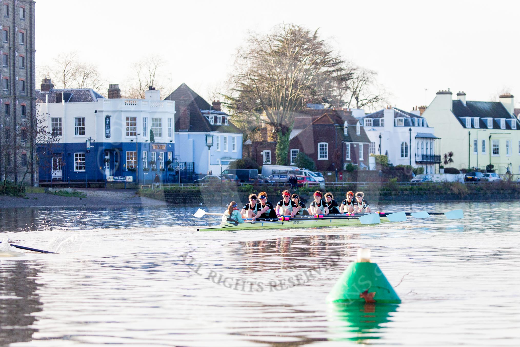Photo 1312191422155D24654HaraldJoergens The Boat Race season 2014 - Women's Trial VIIIs(CUWBC, Cambridge): Nudge Nudge: Cox Esther Momcilovic, Stroke Holly Game,7 Izzy Vyvyan, 6 Kate Ashley, 5 Valentina Futoryanova, 4 Catherine Foot, 3 Hannah Evans, 2 Anouska Bartlett, Bow Lottie Meggitt..
River Thames between Putney Bridge and Mortlake,
London SW15,
United Kingdom,
on 19 December 2013 at 14:22, image #516