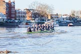 The Boat Race season 2014 - Women's Trial VIIIs (OUWBC, Oxford): Boudicca: Cox Erin Wysocki-Jones, Stroke Anastasia Chitty, 7 Maxie Scheske, 6 Lauren Kedar, 5 Nadine Graedel Iberg, 4 Hannah Roberts, 3 Clare Jamison, 2 Dora Amos, Bow Merel Lefferts..
River Thames between Putney Bridge and Mortlake,
London SW15,

United Kingdom,
on 19 December 2013 at 12:42, image #58