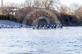 The Boat Race season 2014 - Women's Trial VIIIs (OUWBC, Oxford): Boudicca vs Cleopatra..
River Thames between Putney Bridge and Mortlake,
London SW15,

United Kingdom,
on 19 December 2013 at 12:51, image #136