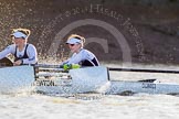 The Boat Race season 2014 - Women's Trial VIIIs (OUWBC, Oxford): Cleopatra:  2 Chloe Farrar, Bow Elizabeth Fenje..
River Thames between Putney Bridge and Mortlake,
London SW15,

United Kingdom,
on 19 December 2013 at 12:54, image #156