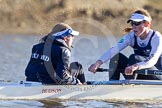 The Boat Race season 2014 - Women's Trial VIIIs (OUWBC, Oxford): Cleopatra: Cox Olivia Cleary, Stroke Laura Savarese..
River Thames between Putney Bridge and Mortlake,
London SW15,

United Kingdom,
on 19 December 2013 at 12:57, image #175
