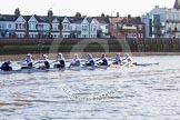 The Boat Race season 2014 - Women's Trial VIIIs (OUWBC, Oxford): Cleopatra: Cox Olivia Cleary, Stroke Laura Savarese, 7 Amber de Vere, 6 Elo Luik, 5 Harriet Keane, 4 Hannah Ledbury, 3 Isabelle Evans, 2 Chloe Farrar, Bow Elizabeth Fenje..
River Thames between Putney Bridge and Mortlake,
London SW15,

United Kingdom,
on 19 December 2013 at 12:59, image #199