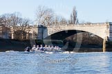 The Boat Race season 2014 - Women's Trial VIIIs (OUWBC, Oxford): Cleopatra: Cox Olivia Cleary, Stroke Laura Savarese, 7 Amber de Vere, 6 Elo Luik, 5 Harriet Keane, 4 Hannah Ledbury, 3 Isabelle Evans, 2 Chloe Farrar, Bow Elizabeth Fenje..
River Thames between Putney Bridge and Mortlake,
London SW15,

United Kingdom,
on 19 December 2013 at 13:04, image #244