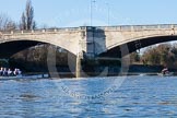 The Boat Race season 2014 - Women's Trial VIIIs (OUWBC, Oxford): Boudicca vs Cleopatra..
River Thames between Putney Bridge and Mortlake,
London SW15,

United Kingdom,
on 19 December 2013 at 13:04, image #245