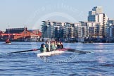 The Boat Race season 2014 - Women's Trial VIIIs(CUWBC, Cambridge): Wink Wink: Cox Priya Crosby, Stroke Melissa Wilson, 7 Jilly Tovey, 6 Fiona Macklin, 5 Caroline Reid, 4 Sara Lackner, 3 Hannah Roberts, 2 Sarah Crowther, Bow Ella Barnard..
River Thames between Putney Bridge and Mortlake,
London SW15,

United Kingdom,
on 19 December 2013 at 13:50, image #287