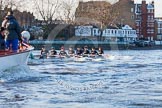 The Boat Race season 2014 - Women's Trial VIIIs(CUWBC, Cambridge): Wink Wink: Cox Priya Crosby, Stroke Melissa Wilson, 7 Jilly Tovey, 6 Fiona Macklin, 5 Caroline Reid, 4 Sara Lackner, 3 Hannah Roberts, 2 Sarah Crowther, Bow Ella Barnard..
River Thames between Putney Bridge and Mortlake,
London SW15,

United Kingdom,
on 19 December 2013 at 14:02, image #306