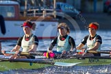 The Boat Race season 2014 - Women's Trial VIIIs(CUWBC, Cambridge): Nudge Nudge: 4 Catherine Foot, 3 Hannah Evans, 2 Anouska Bartlett..
River Thames between Putney Bridge and Mortlake,
London SW15,

United Kingdom,
on 19 December 2013 at 14:03, image #315