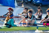 The Boat Race season 2014 - Women's Trial VIIIs(CUWBC, Cambridge): Wink Wink: 6 Fiona Macklin, 5 Caroline Reid, 4 Sara Lackner..
River Thames between Putney Bridge and Mortlake,
London SW15,

United Kingdom,
on 19 December 2013 at 14:03, image #325