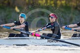 The Boat Race season 2014 - Women's Trial VIIIs(CUWBC, Cambridge): Wink Wink: 7 Jilly Tovey, 6 Fiona Macklin..
River Thames between Putney Bridge and Mortlake,
London SW15,

United Kingdom,
on 19 December 2013 at 14:10, image #410