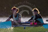 The Boat Race season 2014 - Women's Trial VIIIs(CUWBC, Cambridge): Nudge Nudge:  4 Catherine Foot, 3 Hannah Evans..
River Thames between Putney Bridge and Mortlake,
London SW15,

United Kingdom,
on 19 December 2013 at 14:13, image #430