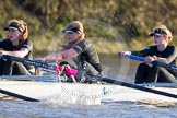 The Boat Race season 2014 - Women's Trial VIIIs(CUWBC, Cambridge): Wink Wink:  5 Caroline Reid, 4 Sara Lackner, 3 Hannah Roberts, 2 Sarah Crowther, Bow Ella Barnard..
River Thames between Putney Bridge and Mortlake,
London SW15,

United Kingdom,
on 19 December 2013 at 14:15, image #454