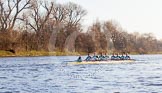 The Boat Race season 2014 - Women's Trial VIIIs(CUWBC, Cambridge): Nudge Nudge: Cox Esther Momcilovic, Stroke Holly Game,7 Izzy Vyvyan, 6 Kate Ashley, 5 Valentina Futoryanova, 4 Catherine Foot, 3 Hannah Evans, 2 Anouska Bartlett, Bow Lottie Meggitt..
River Thames between Putney Bridge and Mortlake,
London SW15,

United Kingdom,
on 19 December 2013 at 14:16, image #457
