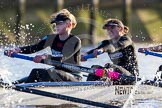 The Boat Race season 2014 - Women's Trial VIIIs(CUWBC, Cambridge): Wink Wink: 3 Hannah Roberts, 2 Sarah Crowther..
River Thames between Putney Bridge and Mortlake,
London SW15,

United Kingdom,
on 19 December 2013 at 14:18, image #475