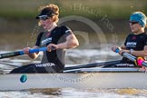 The Boat Race season 2014 - Women's Trial VIIIs(CUWBC, Cambridge): Wink Wink: Stroke Melissa Wilson, 7 Jilly Tovey..
River Thames between Putney Bridge and Mortlake,
London SW15,

United Kingdom,
on 19 December 2013 at 14:19, image #492