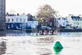 The Boat Race season 2014 - Women's Trial VIIIs(CUWBC, Cambridge): Nudge Nudge: Cox Esther Momcilovic, Stroke Holly Game,7 Izzy Vyvyan, 6 Kate Ashley, 5 Valentina Futoryanova, 4 Catherine Foot, 3 Hannah Evans, 2 Anouska Bartlett, Bow Lottie Meggitt..
River Thames between Putney Bridge and Mortlake,
London SW15,

United Kingdom,
on 19 December 2013 at 14:22, image #516