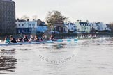 The Boat Race season 2014 - Women's Trial VIIIs(CUWBC, Cambridge): Nudge Nudge vs Wink Wink..
River Thames between Putney Bridge and Mortlake,
London SW15,

United Kingdom,
on 19 December 2013 at 14:22, image #518
