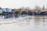 The Boat Race season 2014 - Women's Trial VIIIs(CUWBC, Cambridge): Nudge Nudge vs Wink Wink..
River Thames between Putney Bridge and Mortlake,
London SW15,

United Kingdom,
on 19 December 2013 at 14:22, image #521