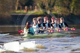 The Boat Race season 2014 - Women's Trial VIIIs(CUWBC, Cambridge): Nudge Nudge: Cox Esther Momcilovic, Stroke Holly Game,7 Izzy Vyvyan, 6 Kate Ashley, 5 Valentina Futoryanova, 4 Catherine Foot, 3 Hannah Evans, 2 Anouska Bartlett, Bow Lottie Meggitt..
River Thames between Putney Bridge and Mortlake,
London SW15,

United Kingdom,
on 19 December 2013 at 14:23, image #534