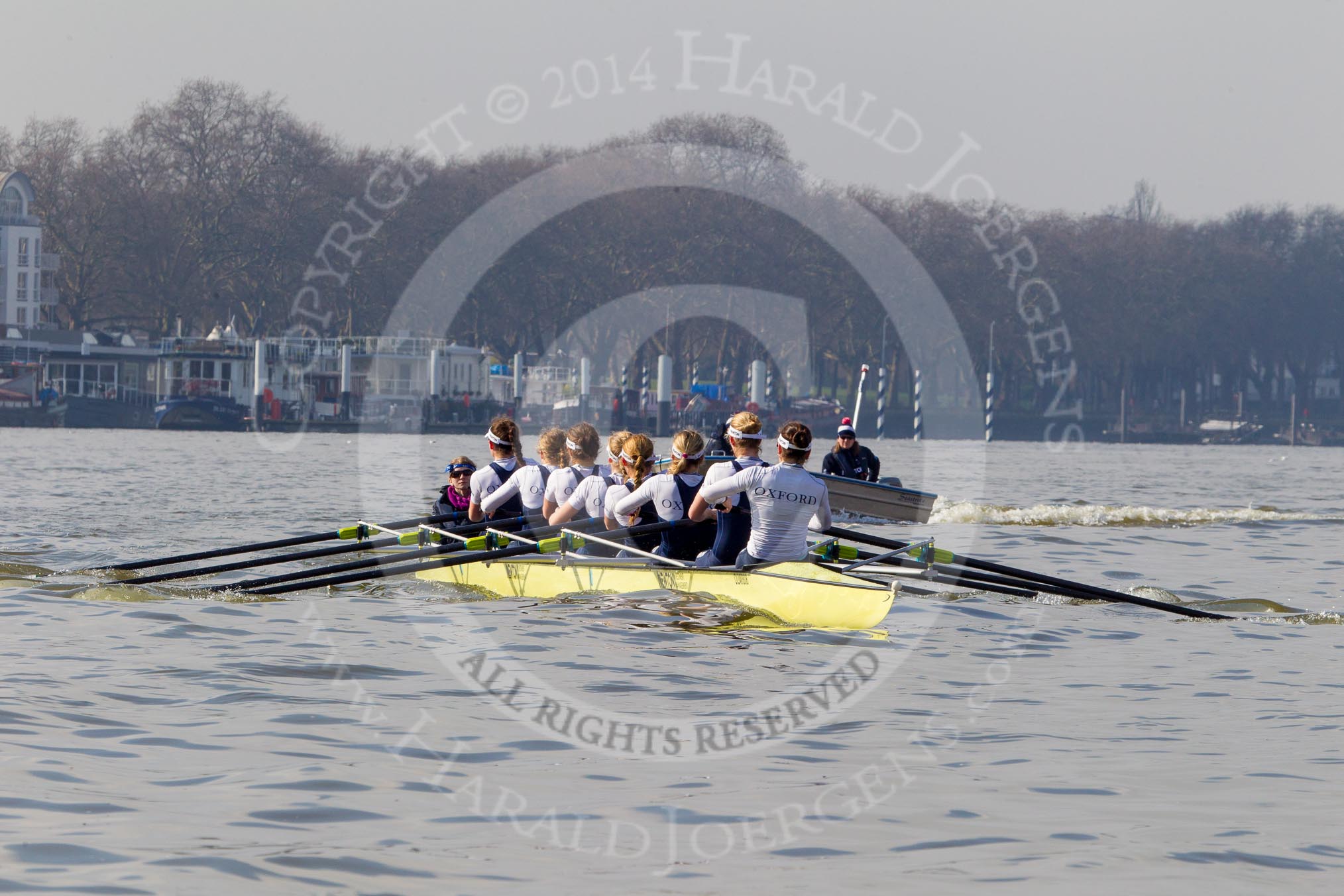 The Boat Race season 2014 - fixture OUWBC vs Molesey BC: The OUWBC Eight, with coach Christine Wilson on the tin boat behind..




on 01 March 2014 at 12:26, image #29