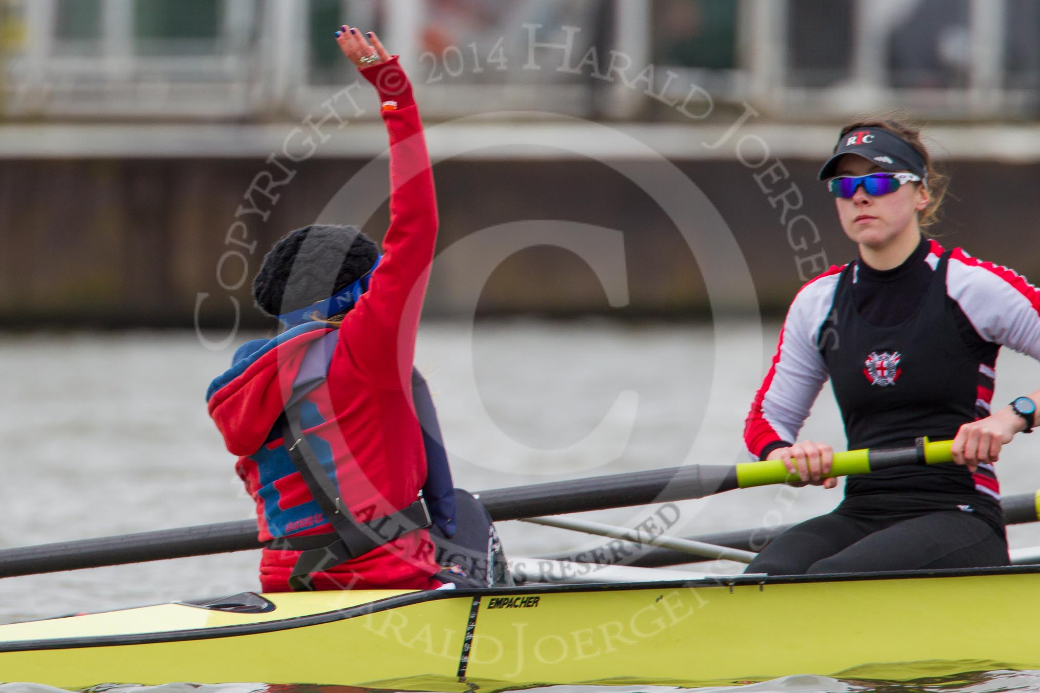 The Boat Race season 2014 - fixture CUWBC vs Thames RC: In the Thames RC boat cox Hannah Burke, stroke Katie O'Toole..




on 02 March 2014 at 13:09, image #29
