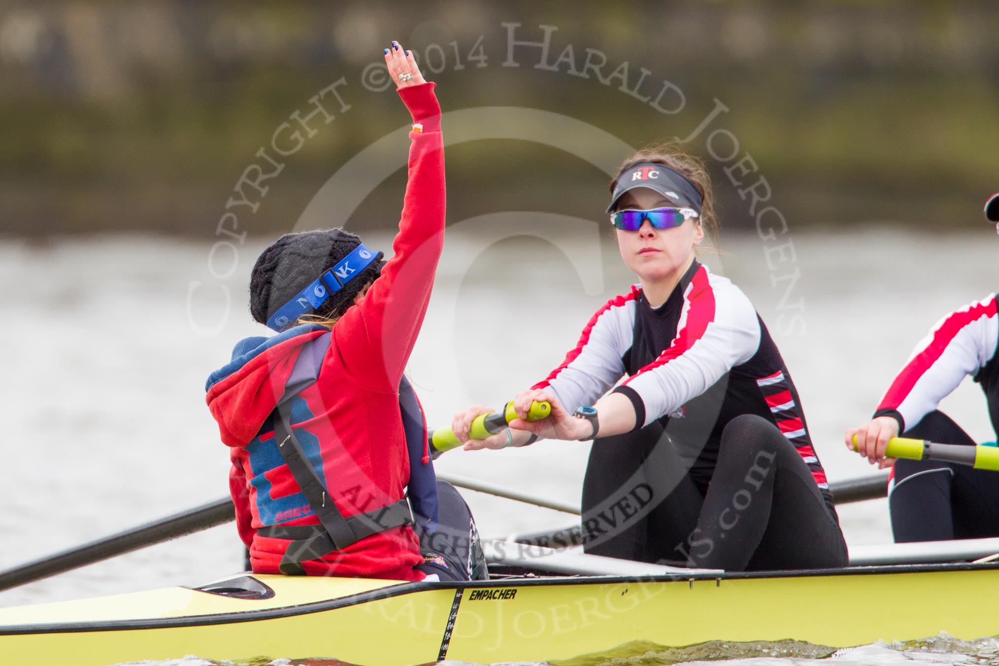 The Boat Race season 2014 - fixture CUWBC vs Thames RC: In the Thames RC boat cox Hannah Burke, stroke Katie O'Toole..




on 02 March 2014 at 13:09, image #33