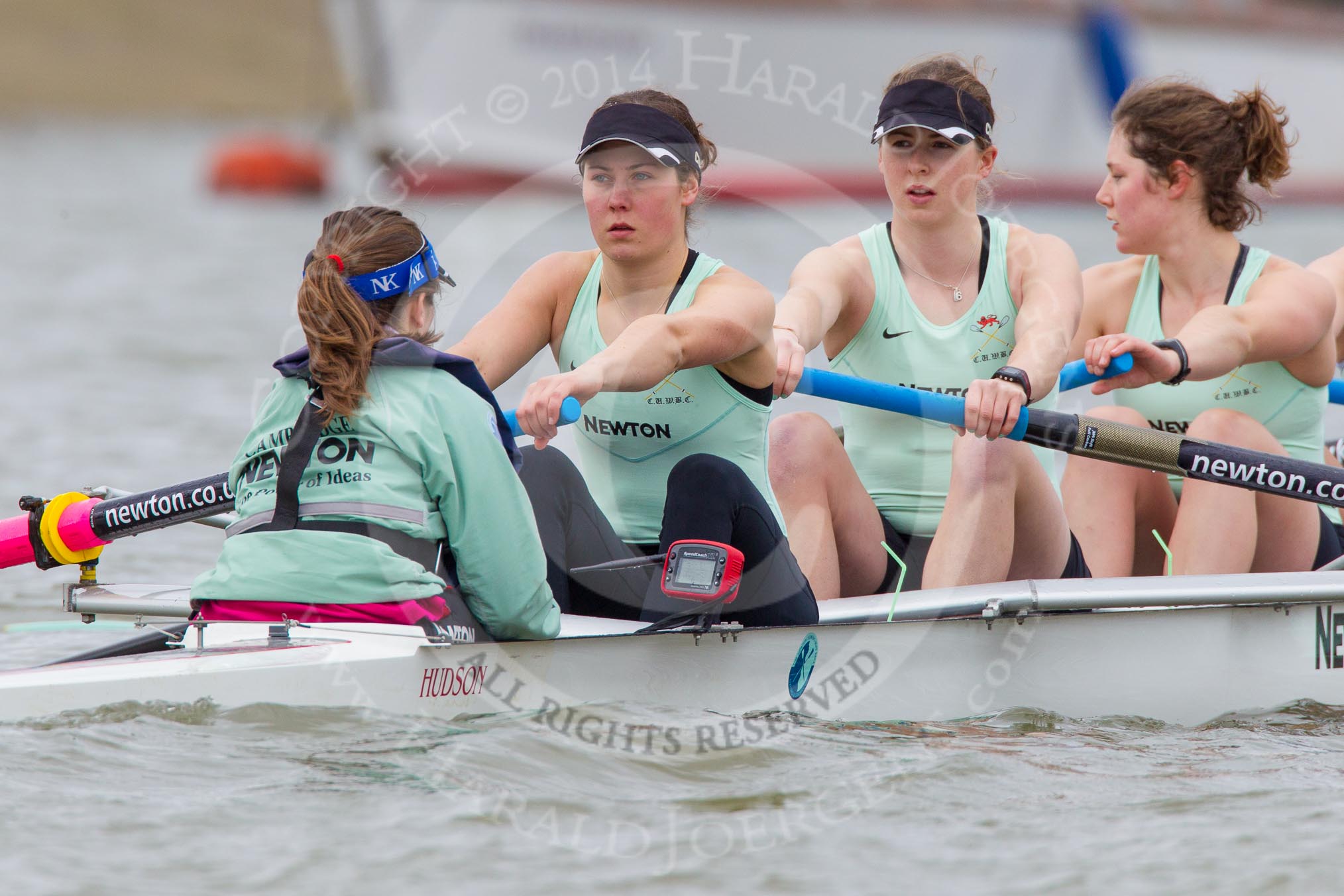 The Boat Race season 2014 - fixture CUWBC vs Thames RC: In the Cambridge boat cox Esther Momcilovic, stroke Emily Day, 7 Claire Watkins, 6 Melissa Wilson..




on 02 March 2014 at 13:09, image #34