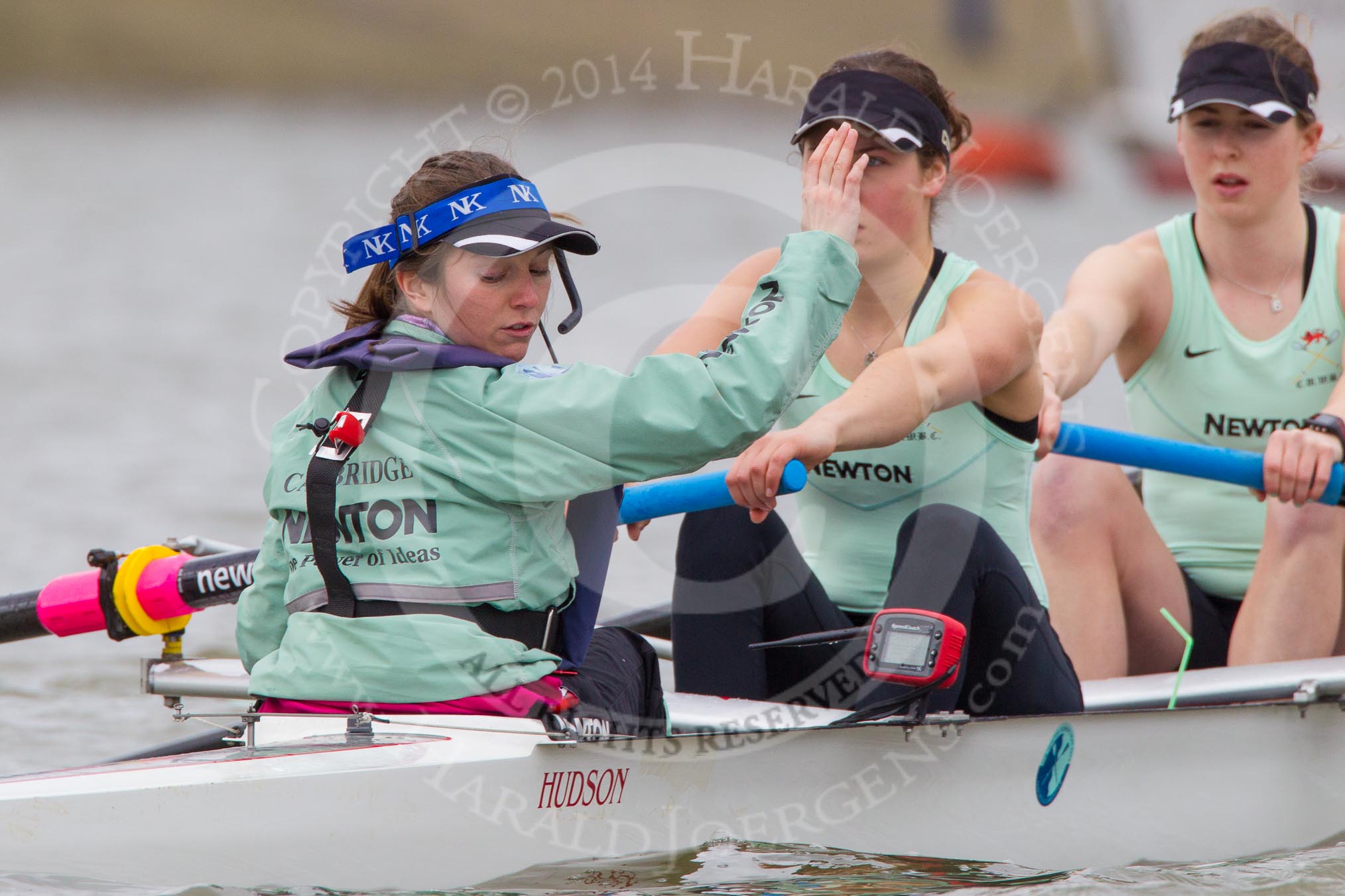 The Boat Race season 2014 - fixture CUWBC vs Thames RC: The Cambridge boat at the start of the fixture: Cox Esther Momcilovic, stroke Emily Day, 7 Claire Watkins..




on 02 March 2014 at 13:10, image #35