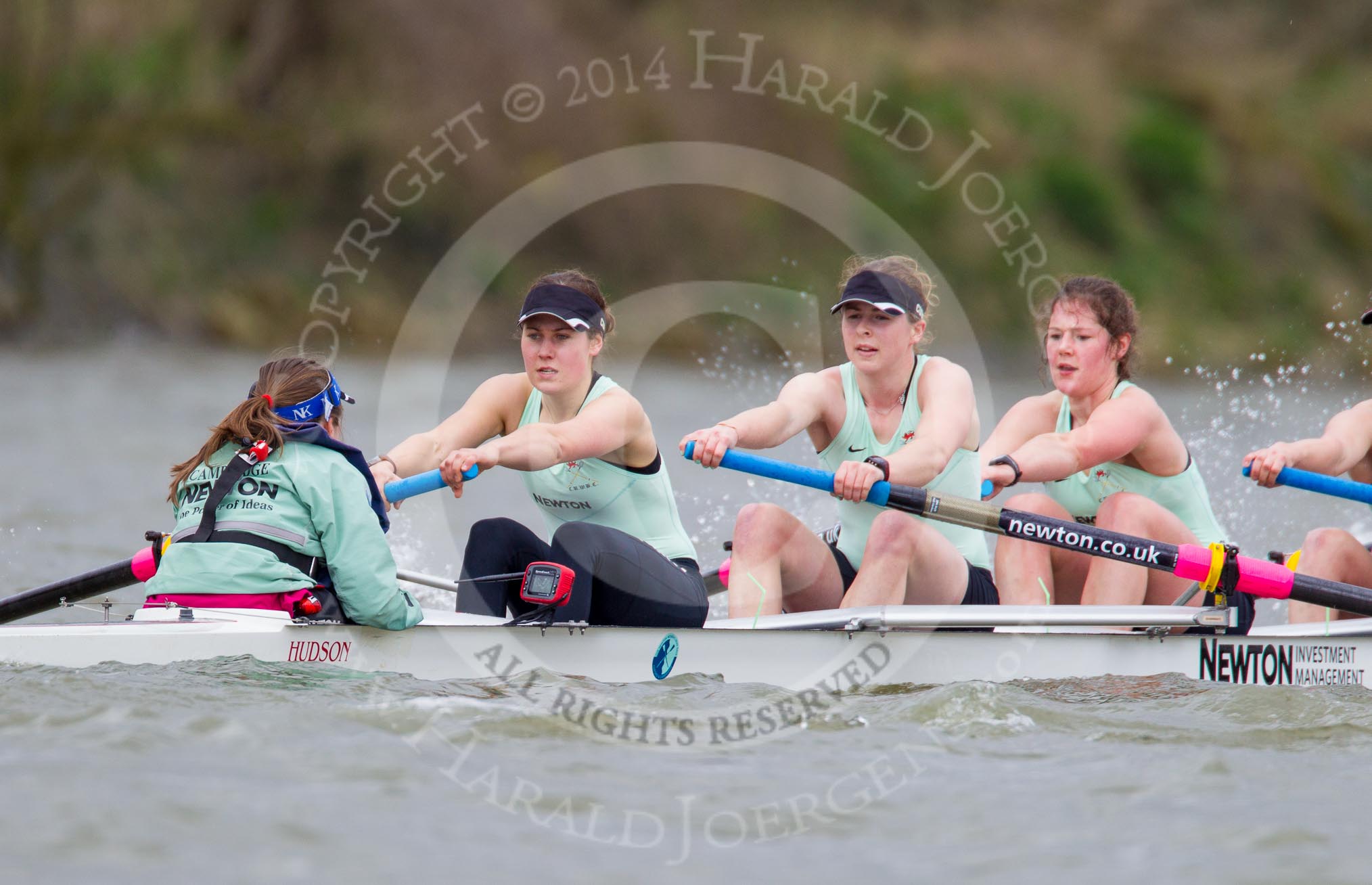 The Boat Race season 2014 - fixture CUWBC vs Thames RC: In the Cambridge boat cox Esther Momcilovic, stroke Emily Day, 7 Claire Watkins, 6 Melissa Wilson..




on 02 March 2014 at 13:17, image #119