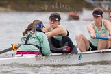 The Boat Race season 2014 - fixture CUWBC vs Thames RC: The Cambridge boat at the start of the fixture:  Cox Esther Momcilovic and stroke Emily Day and  7 Claire Watkins..




on 02 March 2014 at 13:10, image #45