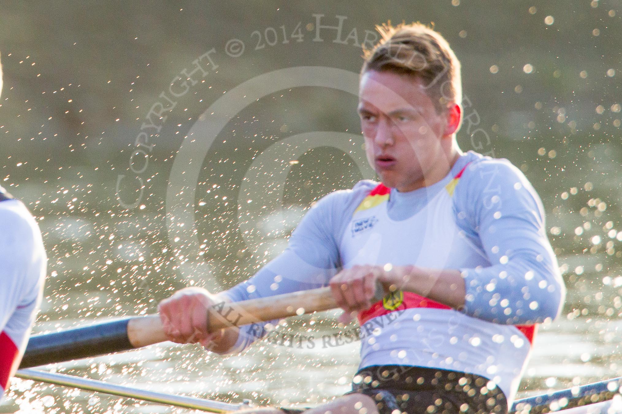 The Boat Race season 2014 - fixture OUBC vs German U23: The German U23-boat: 6 Arne Schwiethal..
River Thames between Putney Bridge and Chiswick Bridge,



on 08 March 2014 at 16:54, image #130