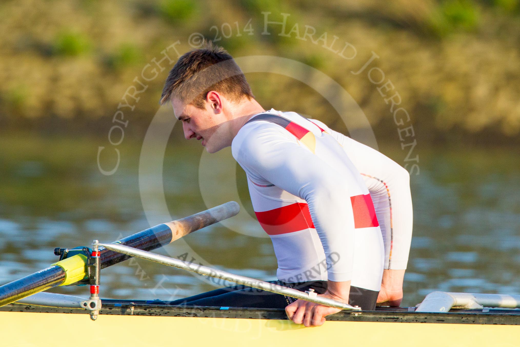 The Boat Race season 2014 - fixture OUBC vs German U23: The German U23-boat: 6 Arne Schwiethal..
River Thames between Putney Bridge and Chiswick Bridge,



on 08 March 2014 at 16:58, image #168
