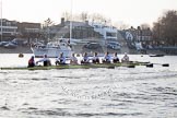 The Boat Race season 2014 - fixture OUBC vs German U23: The German U23-boat at the Putney boat houses..
River Thames between Putney Bridge and Chiswick Bridge,



on 08 March 2014 at 16:46, image #53
