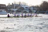 The Boat Race season 2014 - fixture OUBC vs German U23: The German U23-boat at the Putney boat houses..
River Thames between Putney Bridge and Chiswick Bridge,



on 08 March 2014 at 16:46, image #54