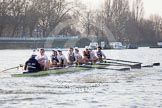 The Boat Race season 2014 - fixture OUBC vs German U23: The German U23-boat at the Putney boat houses..
River Thames between Putney Bridge and Chiswick Bridge,



on 08 March 2014 at 16:47, image #57