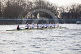 The Boat Race season 2014 - fixture OUBC vs German U23: The German U23-boat at the Putney boat houses..
River Thames between Putney Bridge and Chiswick Bridge,



on 08 March 2014 at 16:47, image #59